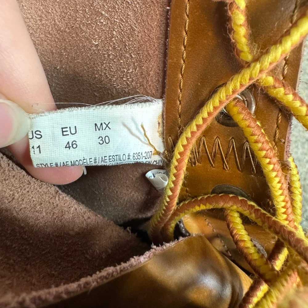 American Eagle Outfitters Mens Brown Leather Duck Boots Size 11 Lace Up Boots
